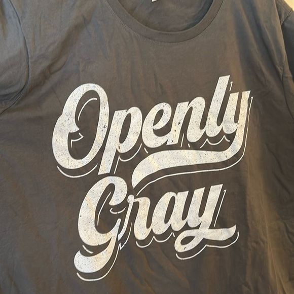 Openly GRAY 🩶 T-Shirt Natural Grey Silver Hair Gray Hair Fan 3XL Grey 🩶 Unisex 🩶 - Picture 2 of 8